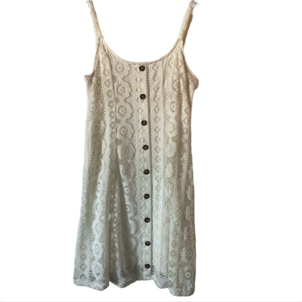 Aeropostale Women’s Cream Sleeveless Midi Lace Sundress